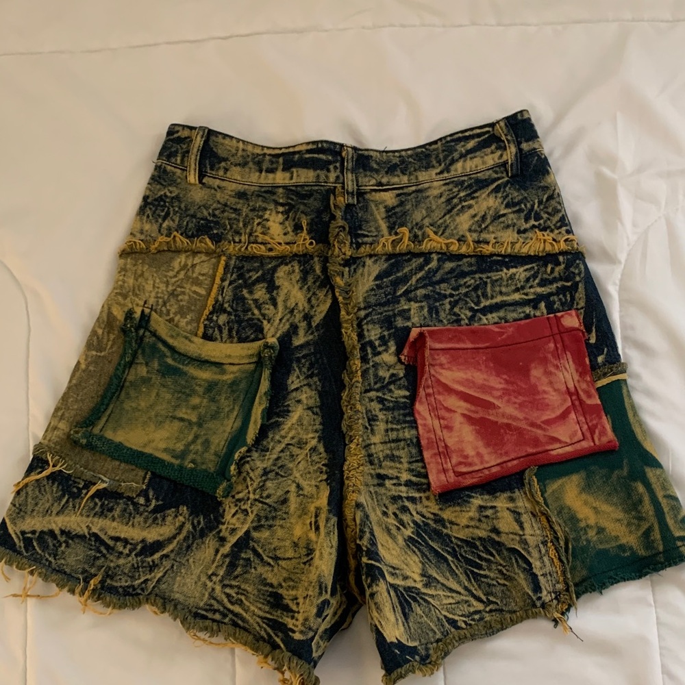 Shred Couture Denim Patch Work Shorts Nwt View 2